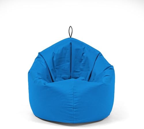 Nadimaideal Sitzsack 2 in1 Funktionen für Kinder, Teenager & Erwachsene | Indoor & Outdoor | Gaming Sitzsack -Komfortabler Beanbag | Füllung EPS Perlen (Hellblau, XL -Durchmesser: 135 cm)