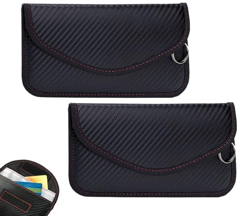 2 Stück Keyless Go Schutz,Rfid Blocker Autoschlüssel Schutz Keyless,Schlüsselbox Für Funkschlüssel,Mode Tasche,Tragbares Key Bag Schutzhülle,Kreditkarte Signalblocker,Universelle Für Männer Und Frauen