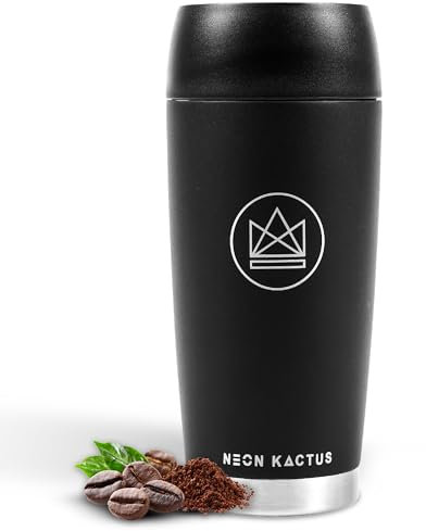 Neon Kactus 360° Travel Mug - Leakproof Insulated Coffee Mugs for Hot & Cold Drinks - Thermal Reusable Travel Cups, Fits Car Cup Holders 600ml (Rock Star)