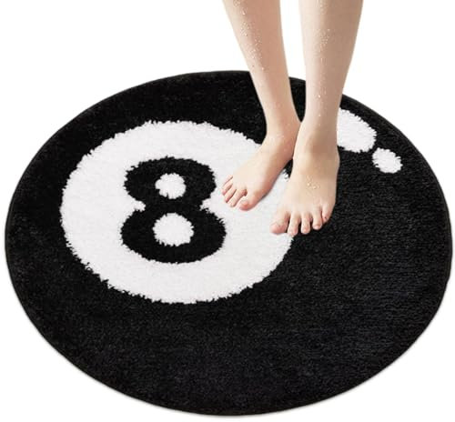 Gcroet 1pc 8 Ballteppich, 24 Zoll weiches Wasserabsorbent Schnell trocken kühle Teppiche, rutscher 8 Ballteppich, waschbarer ästhetischer Teppich für Schlafzimmer Wohnzimmer