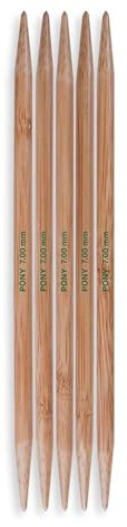 Pony Bamboo Double Pointed Knitting Needles 24cm 7.00mm