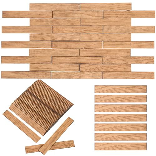 IMIKEYA 40Pcs Miniatur -Puppenhaus -Bodenbeläge 1 12 Doll House Klebstoffbodenschale Und Stick Holz Getreide Mini Puppenhaus -Bodenbelag Accessoires