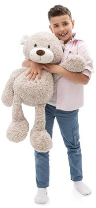 NICI Kuscheltier Bär Finni 70cm - grau - Weiches Plüschtier – niedliches Stofftier zum Kuscheln & Spielen – tolle Geschenkidee für Kinder & Erwachsene | 62325