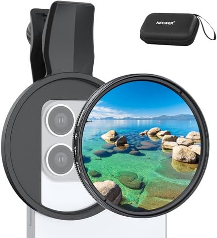 NEEWER 67mm Filtre CPL à Clip Compatible avec iPhone,Polarisant Circulaire Téléphone Objectif Accessoire Photographie Kit Polariseur Compatible avec iPhone 16 15 Pro Max Plus 16e 14 13 Mini 12,FL-B23