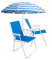 THE SECRET HOME - Pack de Sombrilla y Dos Sillas de Playa Plegables - Ideal para Playa y Piscina - Sombrilla y Sillas de Aluminio y Revestimiento de Tela (Pack 21)