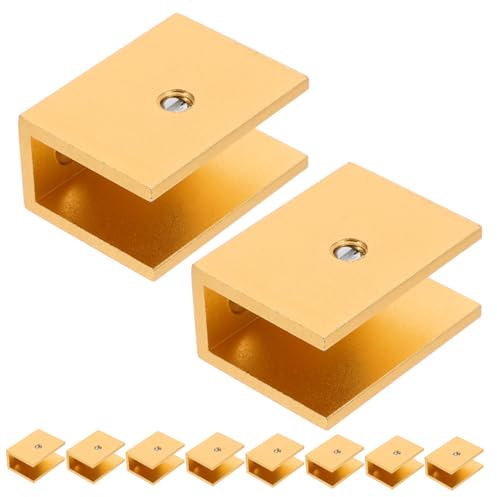 POPETPOP 10pièces Pinces De Serrage Carrées Noires Pour Étagères Verre Support Mural Robuste Avec Vis Pour Fixation Étagères De Douche Compatibles Pour Panneaux Verre Salle De Bain