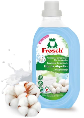 Frosch - Suavizante Concentrado Liquido Ecológico Flor de Algodón para Lavadora, Apto para Ropa Blanca y de Color, Producto Hipoalergénico y Ecológico - 900 ml