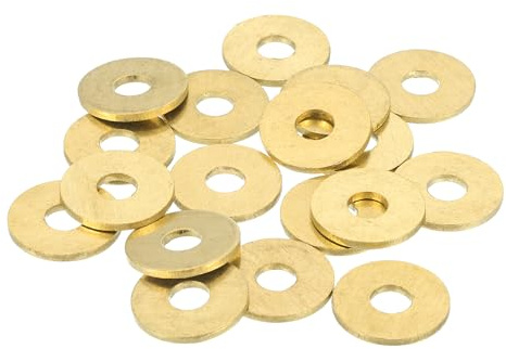 QUARKZMAN 28 Stück Messing Unterlegscheiben M6 Kupfer Unterlegscheiben Dichtungsscheiben Sortiment 6mm Innendurchmesser 18mm Außendurchmesser 1.5mm Dicke Für Maschinenreparatur