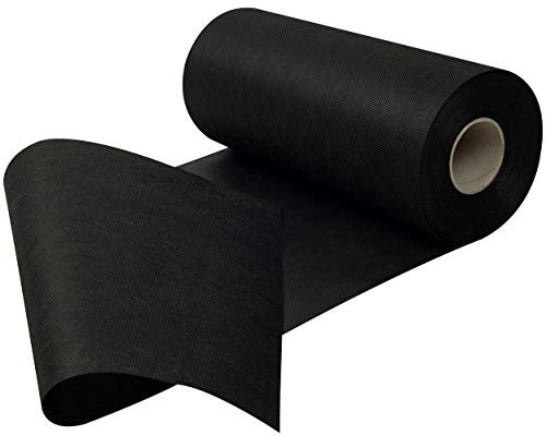 Sensalux Tischläufer, Tischband, stoffähnliches Vlies, Standard 100 by Oeko-TEX® - Klasse I Zertifiziert, 50cm x 25m, Schwarz