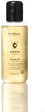 Dr. Oldhaver Shower Gel Hair and Body mit Marula Öl, Aloe Vera und Sanddorn, Naturkosmetik (BDIH) Duschgel & Haarshampoo 2-in-1, Erfrischender Orangenduft