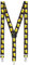 Boland - Hosenträger, 1 Stück, Elasthan, Gummi, Metallschließe, Lederpatch, Suspenders, Motiv, Verkleidung, Kostüm, Mottoparty, Karneval