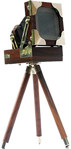 Trépied en Bois pour Appareil Photo de cinéma - Style Vintage Antique - Marron - 25,4 cm