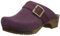 Sanita Urban | Zoccoli Aperti da Donna | Zoccoli in Pelle con Suola in Legno | Prodotto Originale Fatto Mano | Viola | 36