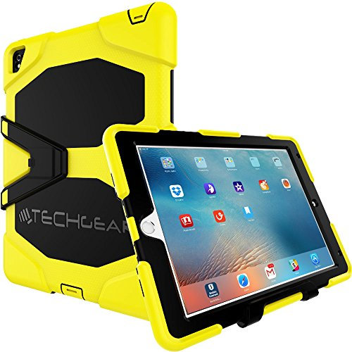 TECHGEAR G-Shock Étui pour iPad Pro 9.7 Pouces - Housse Coque Rigide, Très Haute Protection Anti-Choc avec Support Amovible Compatible pour iPad Pro 9.7 Pouces [Jaune]