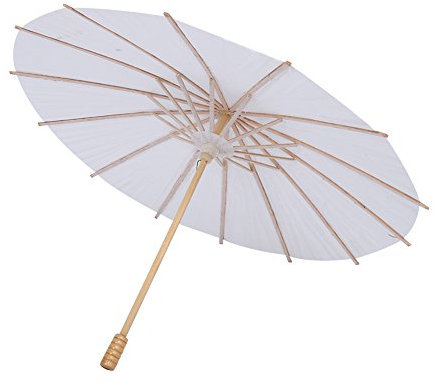 FTVOGUE Parapluie du papier blanc Parasol de bricolage pour la fête de mariage (rayon 30cm)
