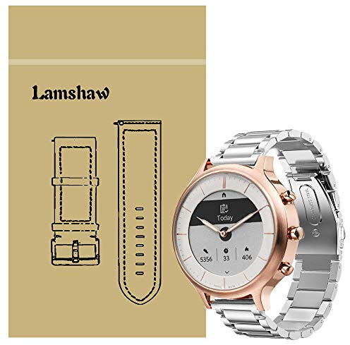 LvBu Armband Kompatibel mit Fossil Charter HR, Classic Edelstahl Uhrenarmband für Fossil Charter HR Hybrid Smartwatch (Silber)