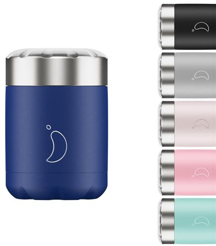 Chilly's Vorratsbehälter - doppelwandiger, auslaufsicherer, wiederverwendbarer Premium-Lebensmittelbehälter aus Edelstahl - Mattblau - 500ml, Matte Blue