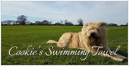 Serviette pour chien personnalisée avec image téléchargée et texte au choix