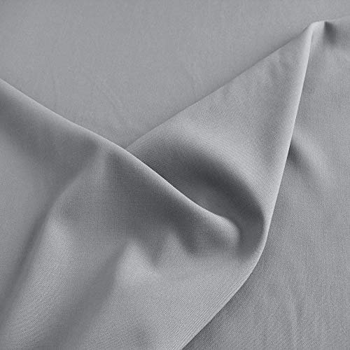 TOLKO Modestoff Dekostoff universal Stoff zum Nähen Dekorieren | Blickdicht knitterarm | 150cm breit Meterware Bekleidungsstoffe Dekostoffe Vorhangstoffe Nähstoffe Basteln Patchwork Deko (Grau)
