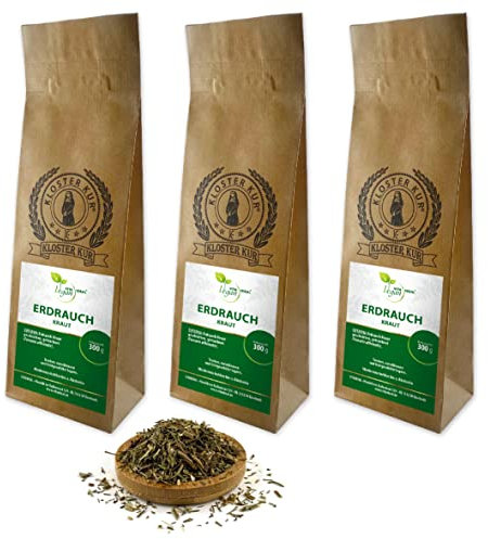 VITA IDEAL Vegan® ERDRAUCH - Kraut 3x 200g geschnitten & getrocknet - Fumaria officinalis - Erdrauchkraut - ERDRAUCHKRAUT Kräuter Tee & Aufguss, ohne Zusatzstoffe.