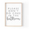 PBH14 Druck mit lustigem Zitat, Aufschrift Please Don't Do Coke In The Bath, Typografie-Toilettenbanter, A4, A3, A5, Rahmen nicht im Lieferumfang enthalten