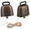 2 Stück Vintage Mini Kuhglocke Ziegenglocke, Bauernhoftiere Schaf Kuh Pferd Haustier Halsband Metall Hängend Dekoration, Tierglocke Anti-Lost Bells DIY Glocken, Mit 1 Meter Seil zum Dekorieren