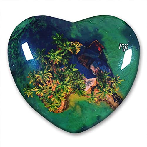 Fiji Kühlschrankmagnet, Kühlschrank-Aufkleber, Kollektion, dekorativer Magnet, Reise-Souvenir, Herzform, Kristallglas