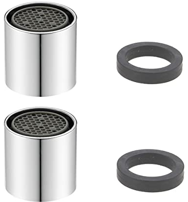 M16/M18/M20/M22 Strahlregler Mischdüse Luftsprudler, 2-teiliges Set Wasserhahn Bubbler, Mischpatrone Armaturensieb, Honeycomb verchromt(M20)