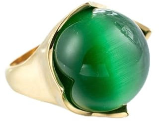 Aotiwe Herren Ring Nordisch, Verlobungsring für Männer Kugelform Grün mit Opal Edelstahl Größe 54 (17.2)