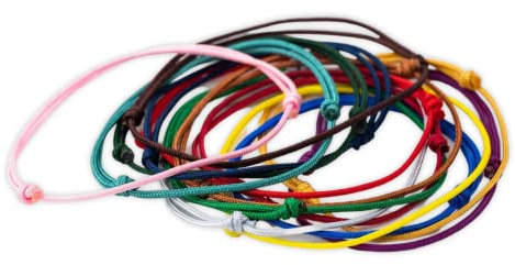 bracelet fil cordon porte bonheur mauvais oeil réglable- bracelet femme homme enfant - bracelet simple - 33 couleurs possibles