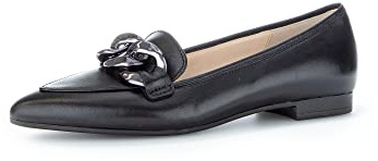Gabor Damen Klassische Ballerinas, Frauen Flats,Ballerinen,Halbschuhe,Sommerschuhe,Slipper,Ausgehschuhe,schwarz(Altsilber),37.5 EU / 4.5 UK
