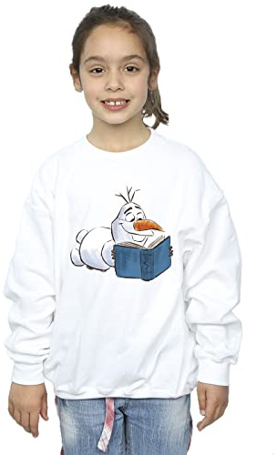 Disney Girls Frozen Olaf Reading Sweatshirt White 12-13 years