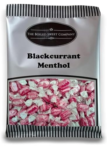 The Boiled Sweet Company® Blackcurrant Menthol 1kg - Traditional Boiled Sweets - Individually Wrapped - 1 Kilo Bulk Bag - Perfect Pick and Mix Sweets Gift Idea