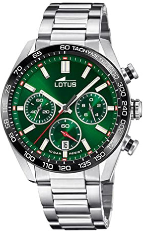 LOTUS Herrenarmbanduhr Edelstahl 316L – Chronograph – Quarzwerk – Analoge Herrenuhr – Wasserdicht 10 ATM – Silber 18916/5 – Special Prices