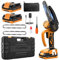 JYGMPRO Mini Motosega a Batteria 6 Pollici, Motosega Elettrica Brushless con 2 Batteries 2.0Ah, 2 Catene, 10m/s Velocità della Catena Sega a Batteria per Rami d'albero, Cortile, Casa e Giardino