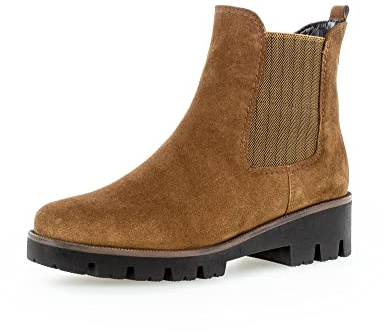 Gabor Damen Chelsea Boots, Frauen Stiefeletten,Wechselfußbett,Komfortable Mehrweite (H),halbstiefel,Kurzstiefel,Cognac (Micro),37.5 EU / 4.5 UK