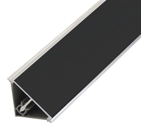 Evotrade Alzatine per piani da cucina, spalletta per top, lunghezza 2 metri in PVC | Colori a Scelta + Accessori (2 tappi finali + 2 giunzioni angolari) MADE IN ITALY (Nero)