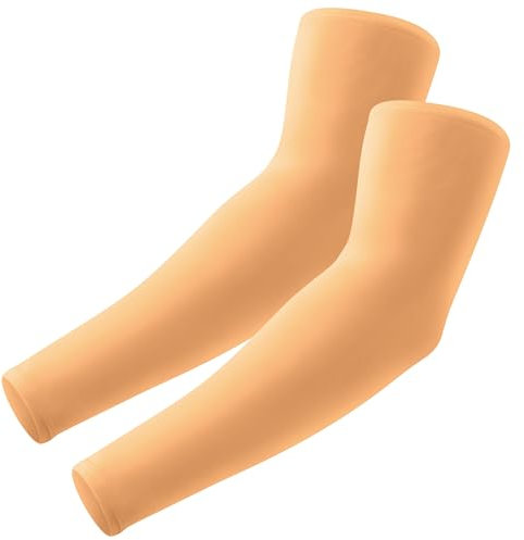 Aprilswan Armstulpen, UV-Sonnenschutz, Sport-Kompression, kühlend für Herren/Damen, 1 Paar – Orange, Einheitsgröße
