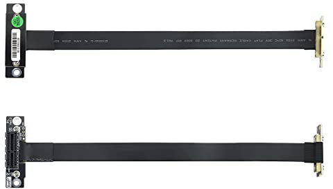 10Gtek [Pack of 2 PCI-e 3.0 Riser Kabel, X1 to X1, M to F, 90° to 90°, PCIe Extender Jumper for Graphics, Cable Length 20cm, P311MF5520
