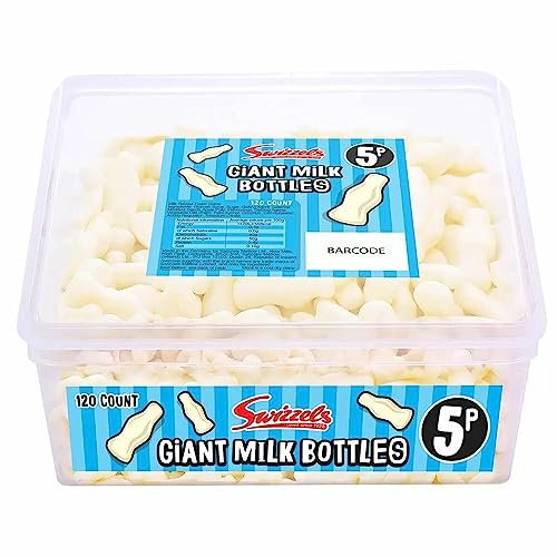 Giant Milk Bottles 5p Tub - Creamy Foam Gums in Milk Bottle Shape