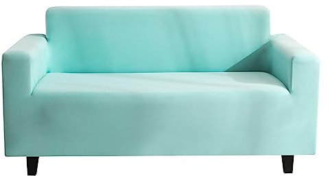 Hearda Sofabezug Stretch 1 2 3 4 Sitzer, Elastische Antirutsch Couchbezug Waschbar Universal Weich Sofaüberwurf, Passend für Ecksofa L Form Sofa/Couchbezug (4-Seater,hellblau)