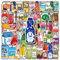50 Stück Beverage Bottles Aufkleber Pack Drink Bottles Sticker Set Wasserdichte Vinyl Sticker für Laptop Kinder Autos Motorrad Fahrrad Skateboard Gepäck Koffer Computer Aufkleber Graffiti Decal