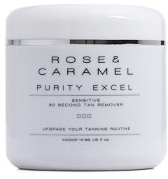 Rose & Caramel Purity Excel Sensitive 60 Second Fake Tan Remover. Kind To Skin, Fragrance Free, Express Exfoliating Self Tan Eraser, (440g)