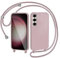 AOMYKE Handyhülle für Samsung Galaxy S23 Hülle mit Band, Handyband Samsung Galaxy S23 Hülle zum Umhängen Schutzhülle mit Kette Kordel Weich TPU Liquid Silikon Case, Pink