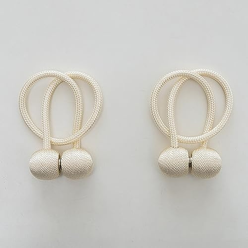 A.Monamour 2 Stück Magnetische Gardinen Vorhang Raffhalter Vorhanghalter Stark Magnete Schnallen Holdbacks Halter Haken Clip - Hellbeige