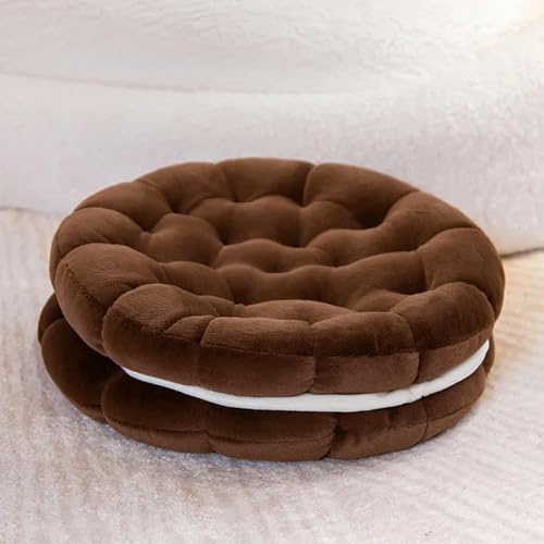 LFRANK Gemütliches rundes quadratisches Sandwich-Keks-Plüschkissen gefüllt mit Schokolade Oreo-Keks schönes Wohnkultur-Geschenk 35CM 1