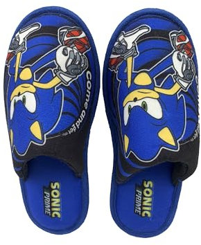 CYPBRANDS Sonic - Zapatillas para Casa, Diseño Sonic, Suaves, Talla 42/43, Color Azul, Producto Oficial