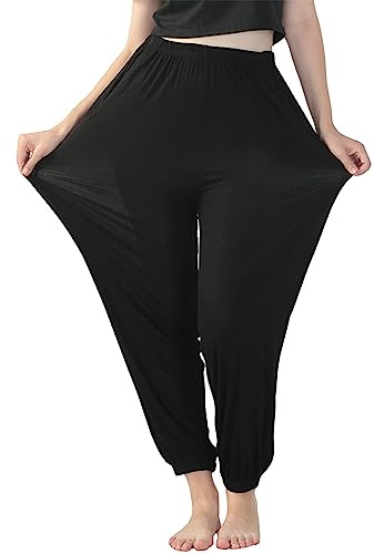 Pantalon Jupe Femmes Extensible Grande Taille Pantalon Couleur Unie Pantalon décontracté Ample Baggy avec Poches pour Yoga Danse Sport Homewear Pantalon Jean Taille Haute Slim Chic