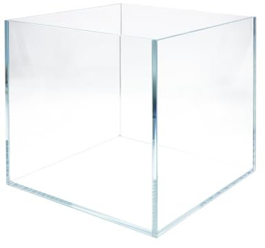 VIALIA Würfel Aquarium aus Weißglas 40x40x40 cm, 64 Liter, Glasbecken für Fische und Wasserpflanzen, Aquarium Becken stoßfest