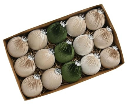 Generic 15 Stück Ornamente, Dekorative Weihnachtskugeln, Kugeln, Weihnachtsbaum Hängedekorationen, Grünes Set